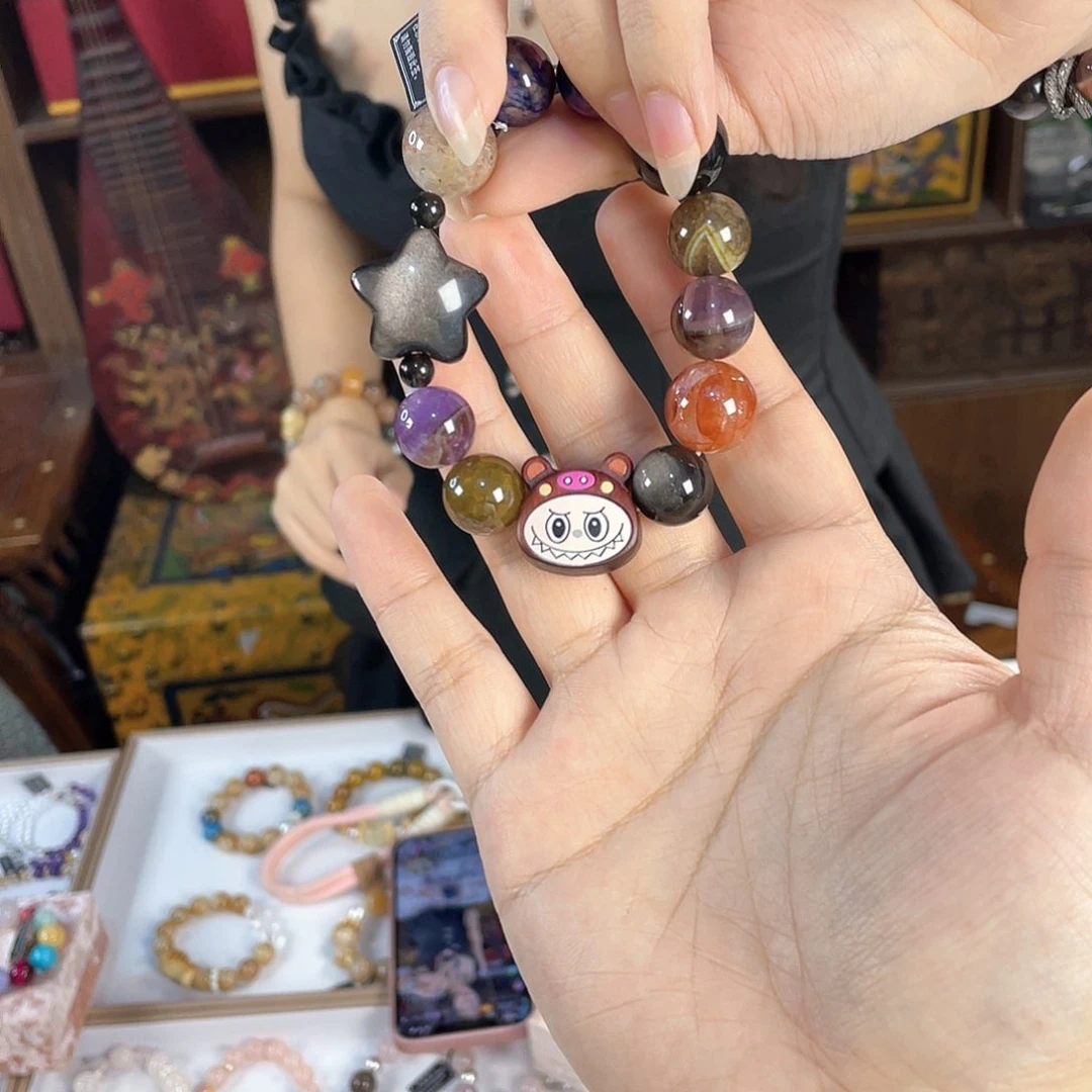 水晶手链银S925镀金镶嵌