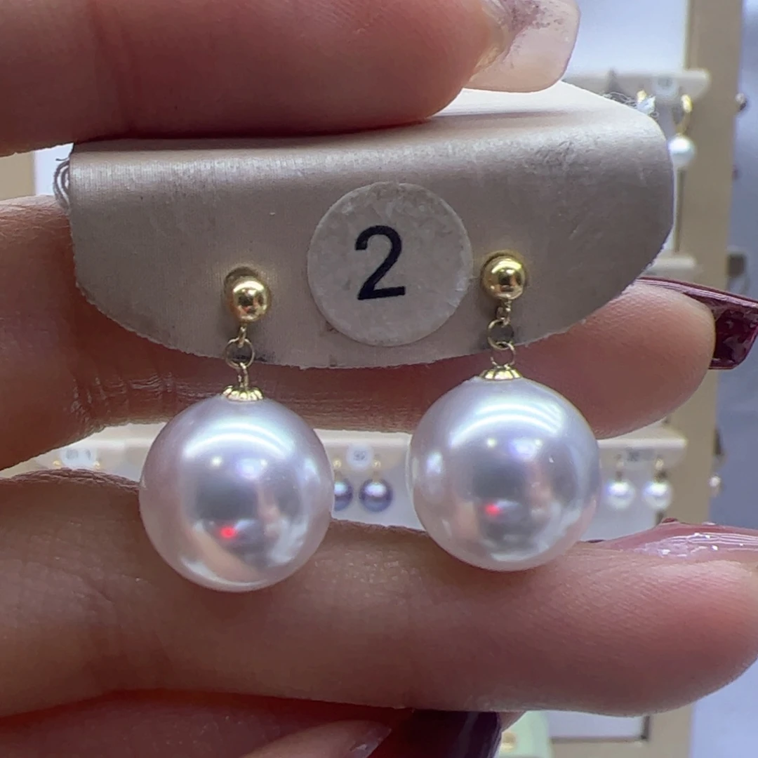 淡水珍珠耳饰18K金镶嵌