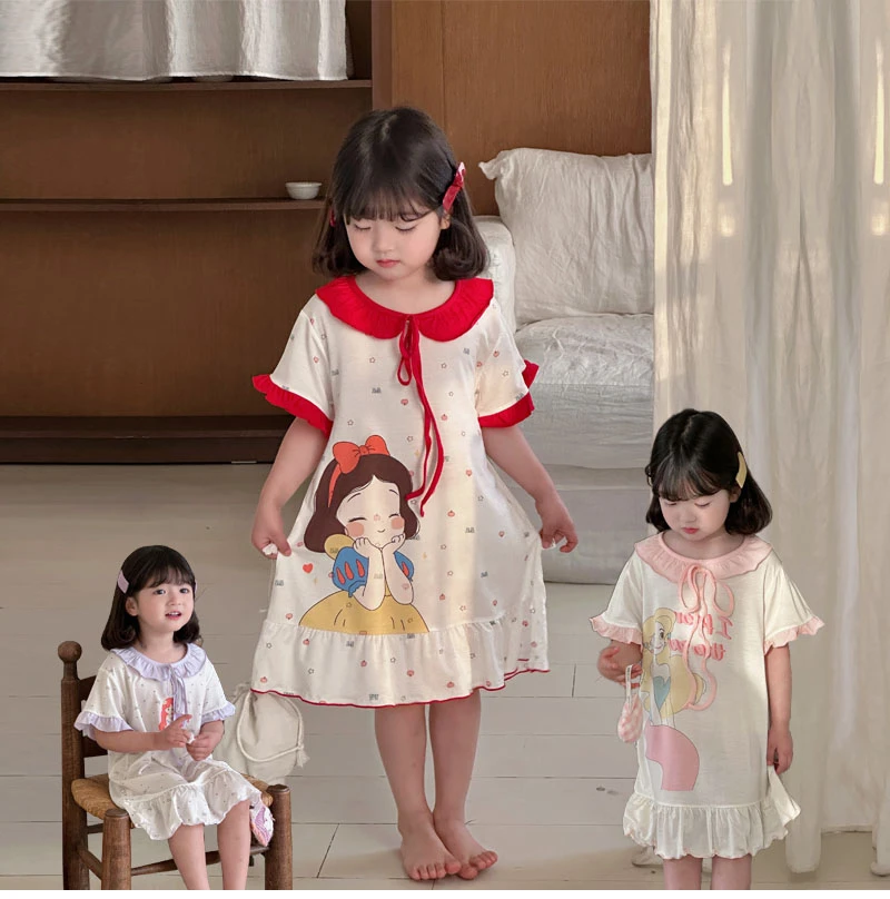 <B01-B199>BBT儿童纯棉夏款家居女童睡裙