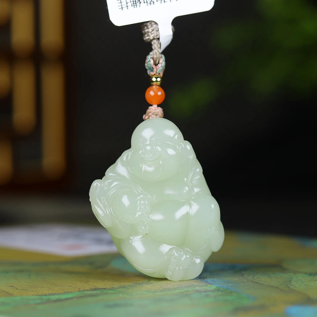 1211102和田玉黄玉弥勒佛挂件