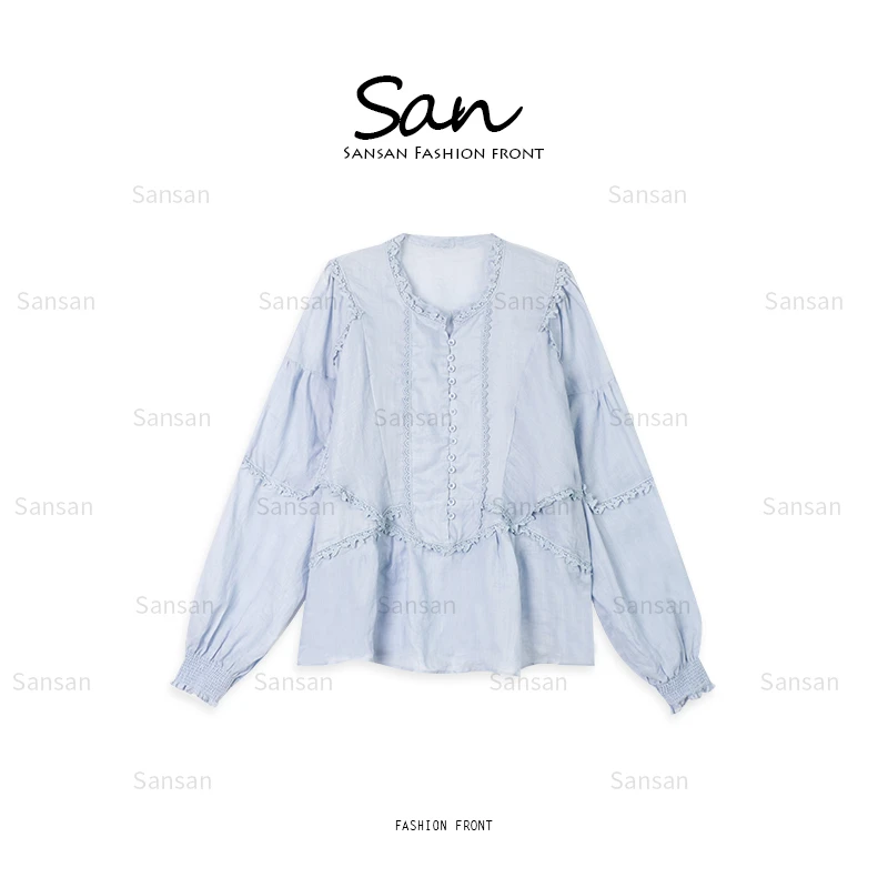 【SANSAN】气质设计感百搭法式长袖衬衫DY-90300