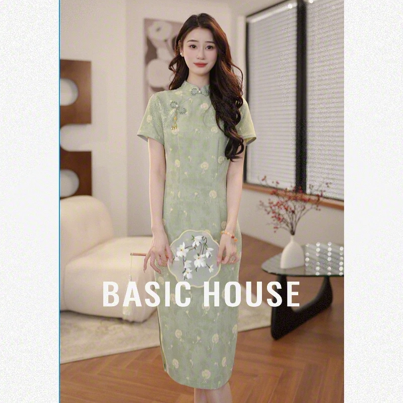 Basic House/百家好欧若韩系新中式宽松版改良式旗袍B1195B5L062