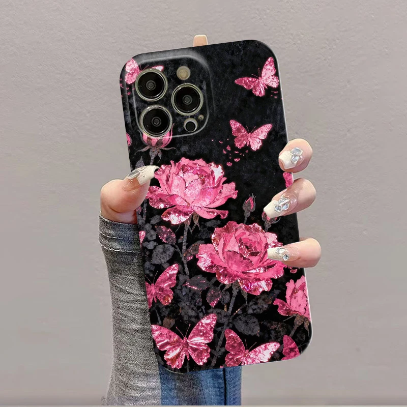 星星框哭娃适用苹果17promax镜面手机壳新款华为vivo小米OPPO防摔