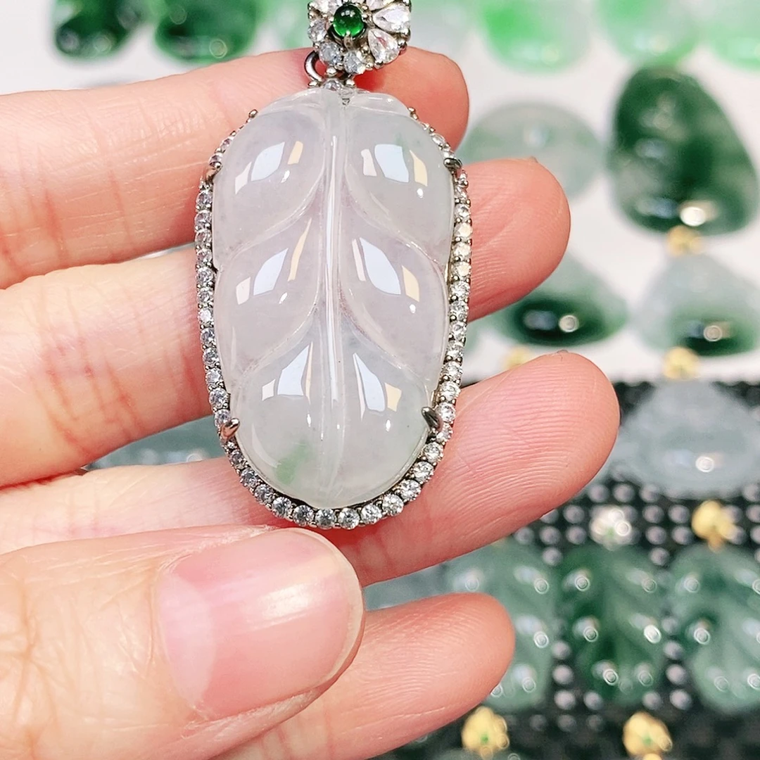 翡翠银S925镶嵌颈饰