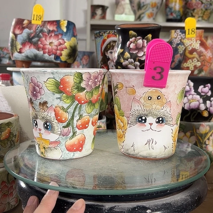 满38包邮 景德镇幸运花盆