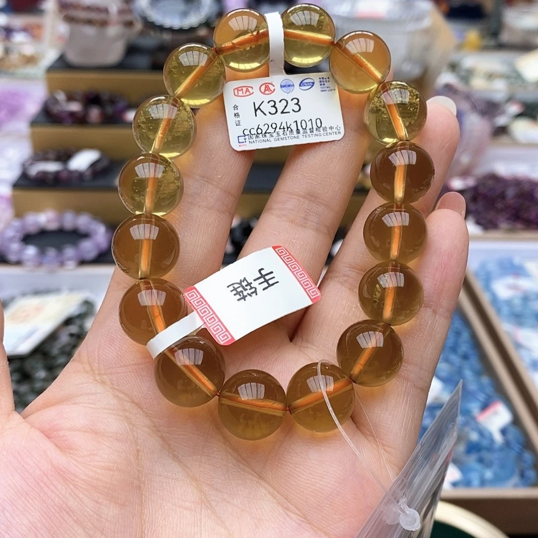 水晶手链未镶嵌K323黄水晶13mm