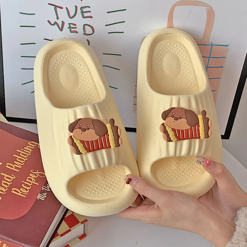 小狗eva拖鞋女款夏季外穿男女情侣居家防滑室内厚底凉拖鞋 假日