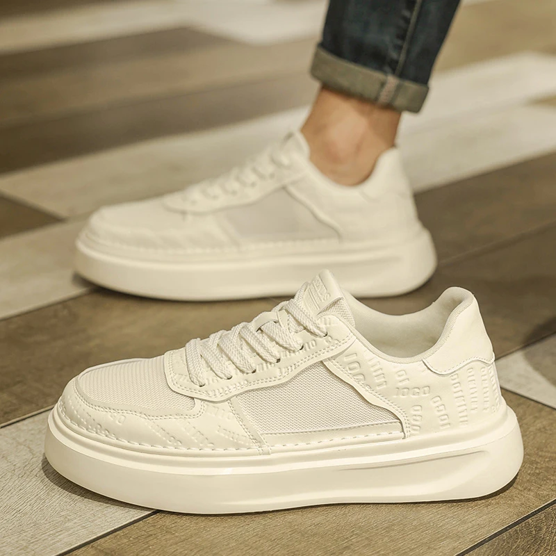 保罗李维诗男鞋2025夏季透气薄款网面板鞋男士休闲软底小白鞋男款