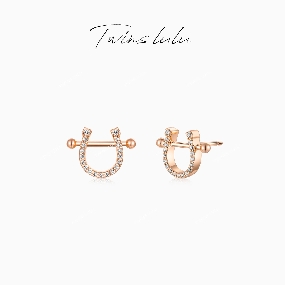 TWINS LULU 镀K金【夏上新】百搭精致U形马蹄耳环TSL1944