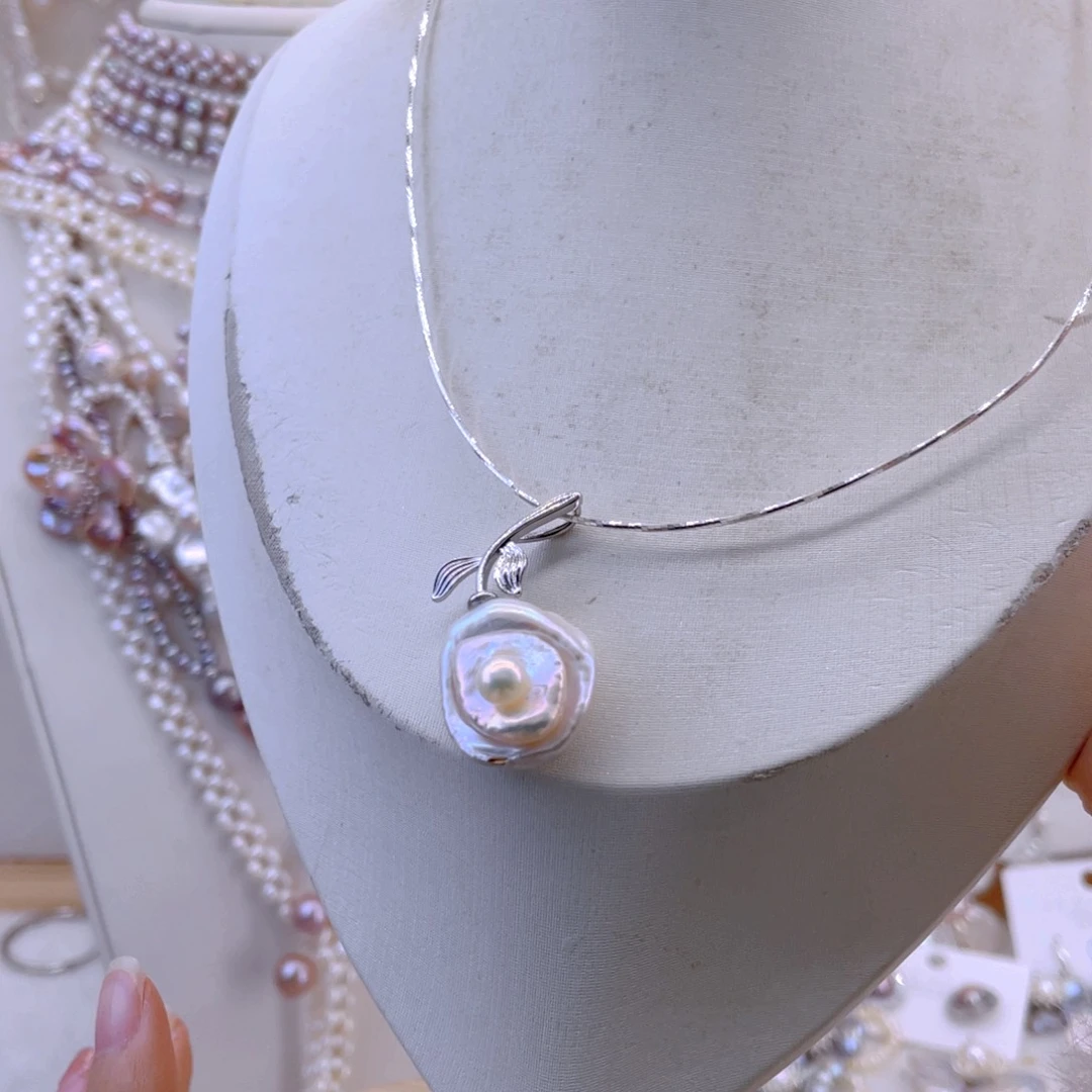 未镶嵌耳饰淡水珍珠项链