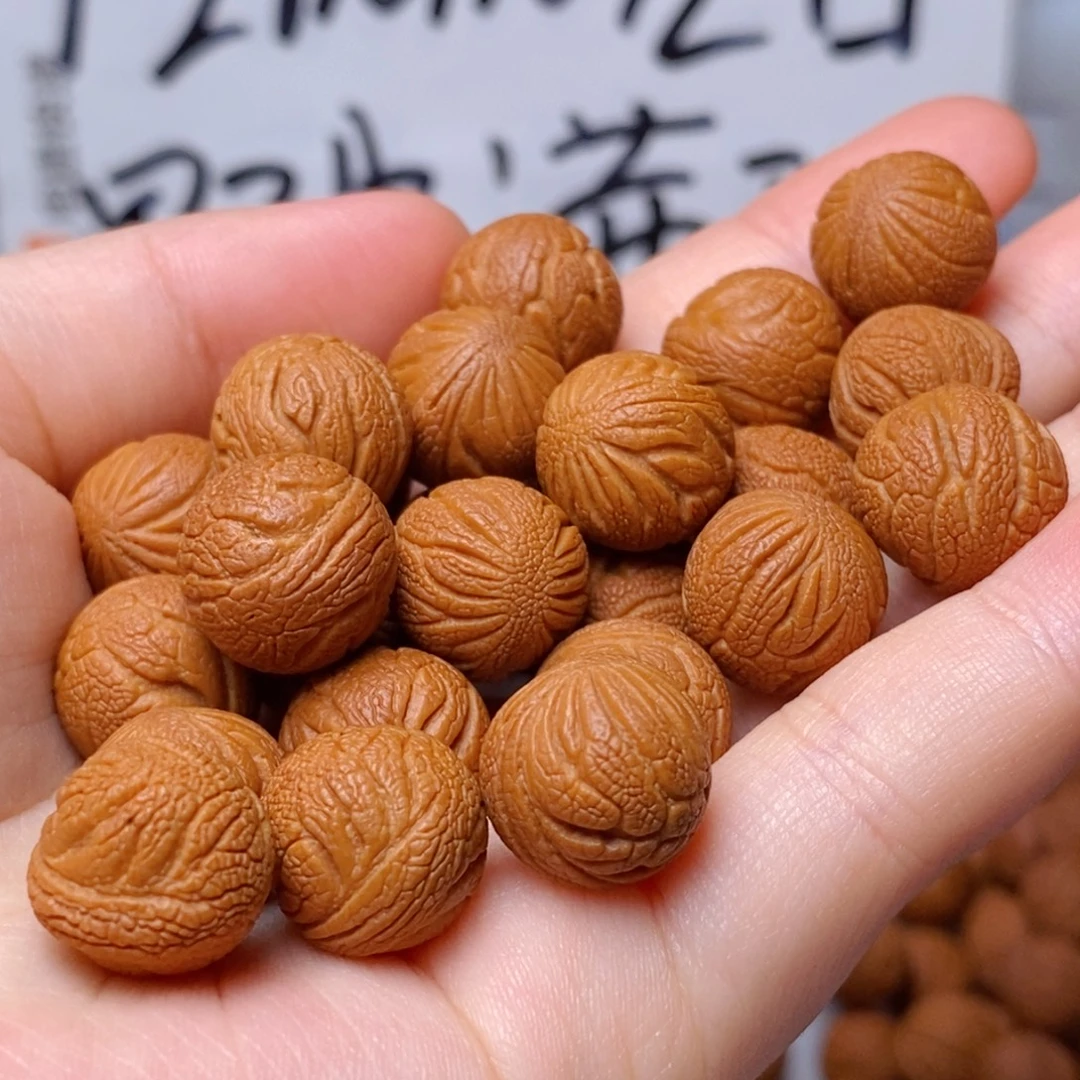 文玩核桃手串野生满天星 12mm左右 50颗 （打孔）