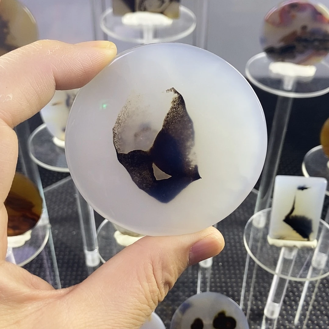 合成碳硅石非金属时尚图纹画面石饰品