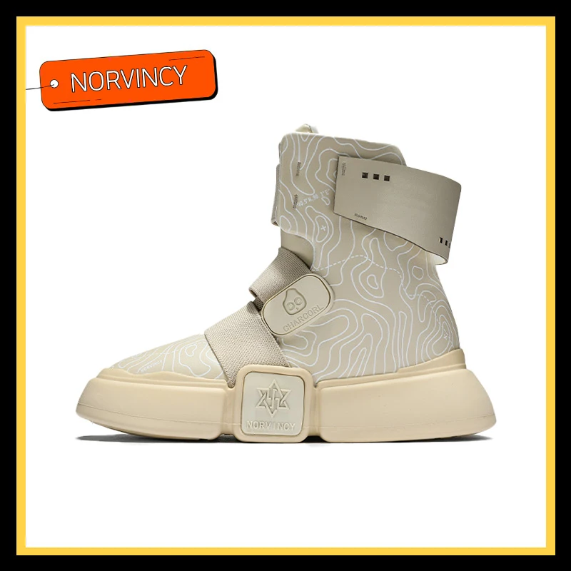 诺凡希潮流男户外休闲鞋机能新款时尚欧美风休闲百搭潮酷高帮靴子