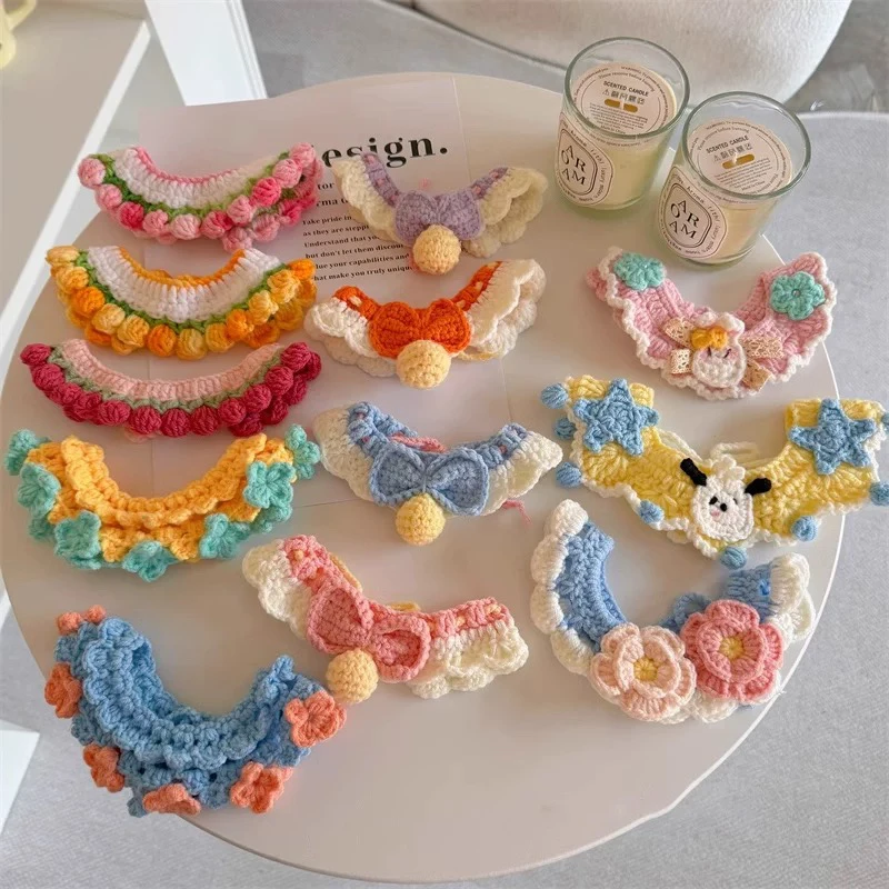 项圈小型猫咪口水手工编织纯手工可爱钩织狗狗柔软宠物卖萌围脖