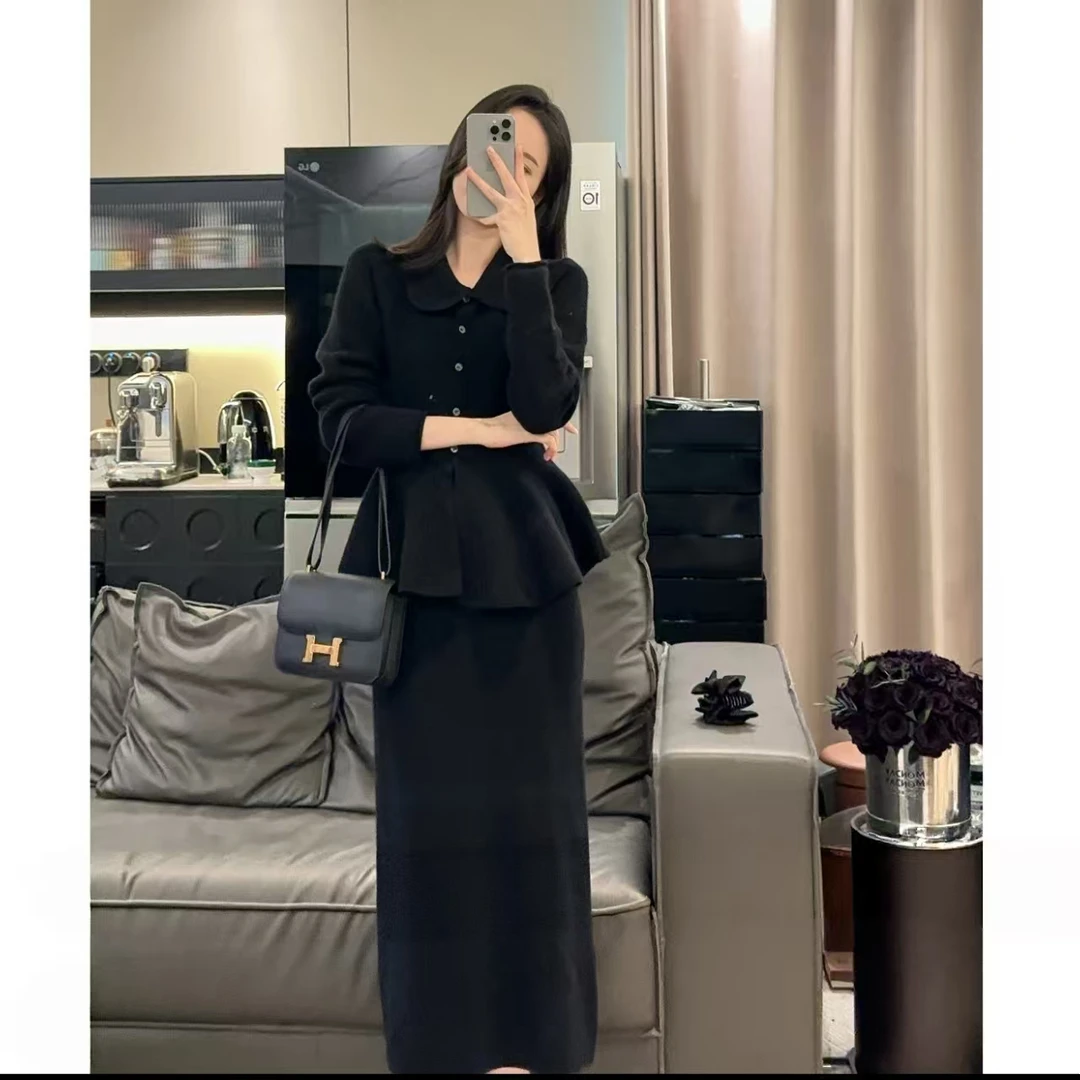 詹维尼华尔兹 针织套装黑色女神套装