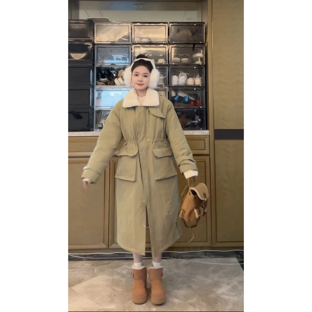 【羊羔大衣】韩系高级感加厚气质大衣-DY55603