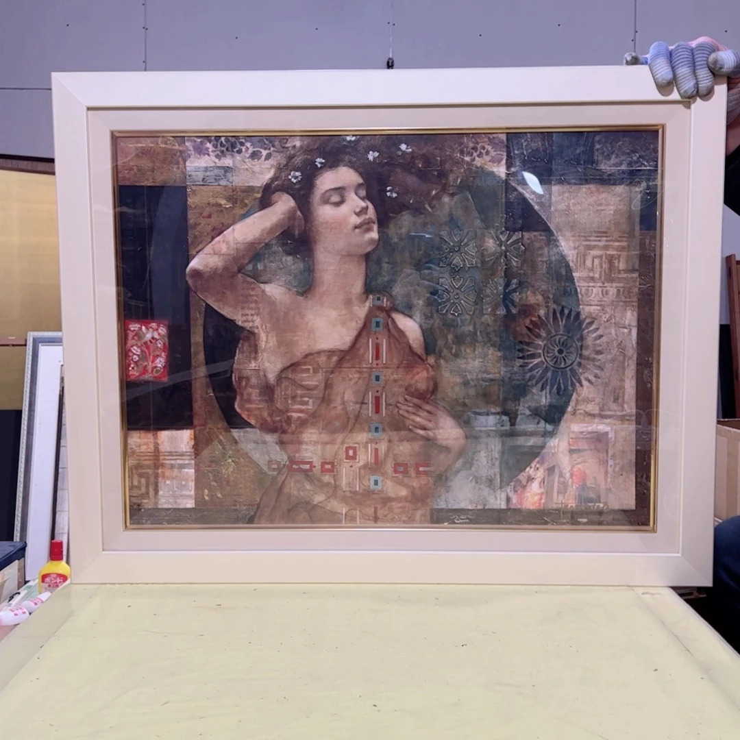 绘画v****c屏风框画茶空间设计