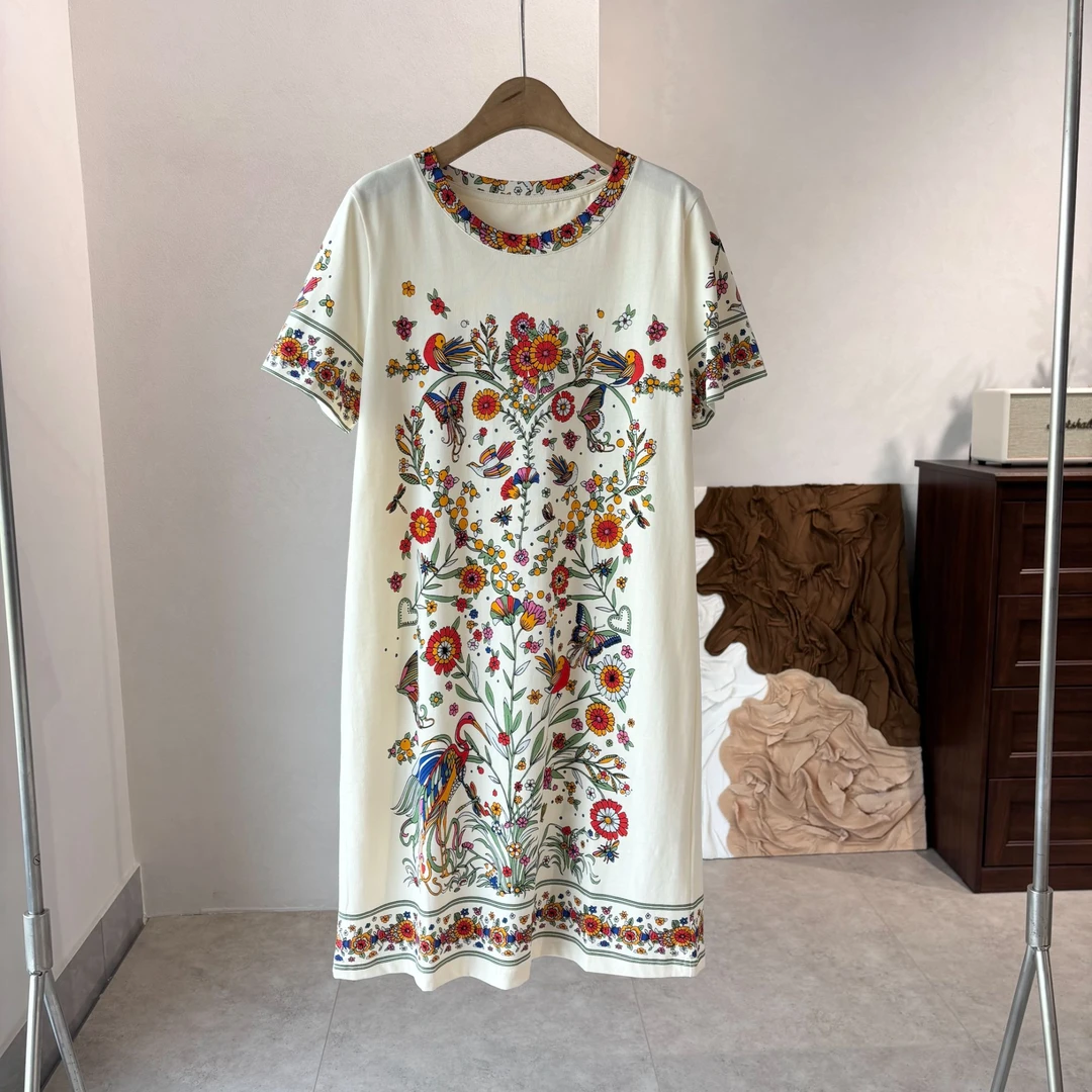 CLYQ15 活性数码印花伊甸园连衣裙