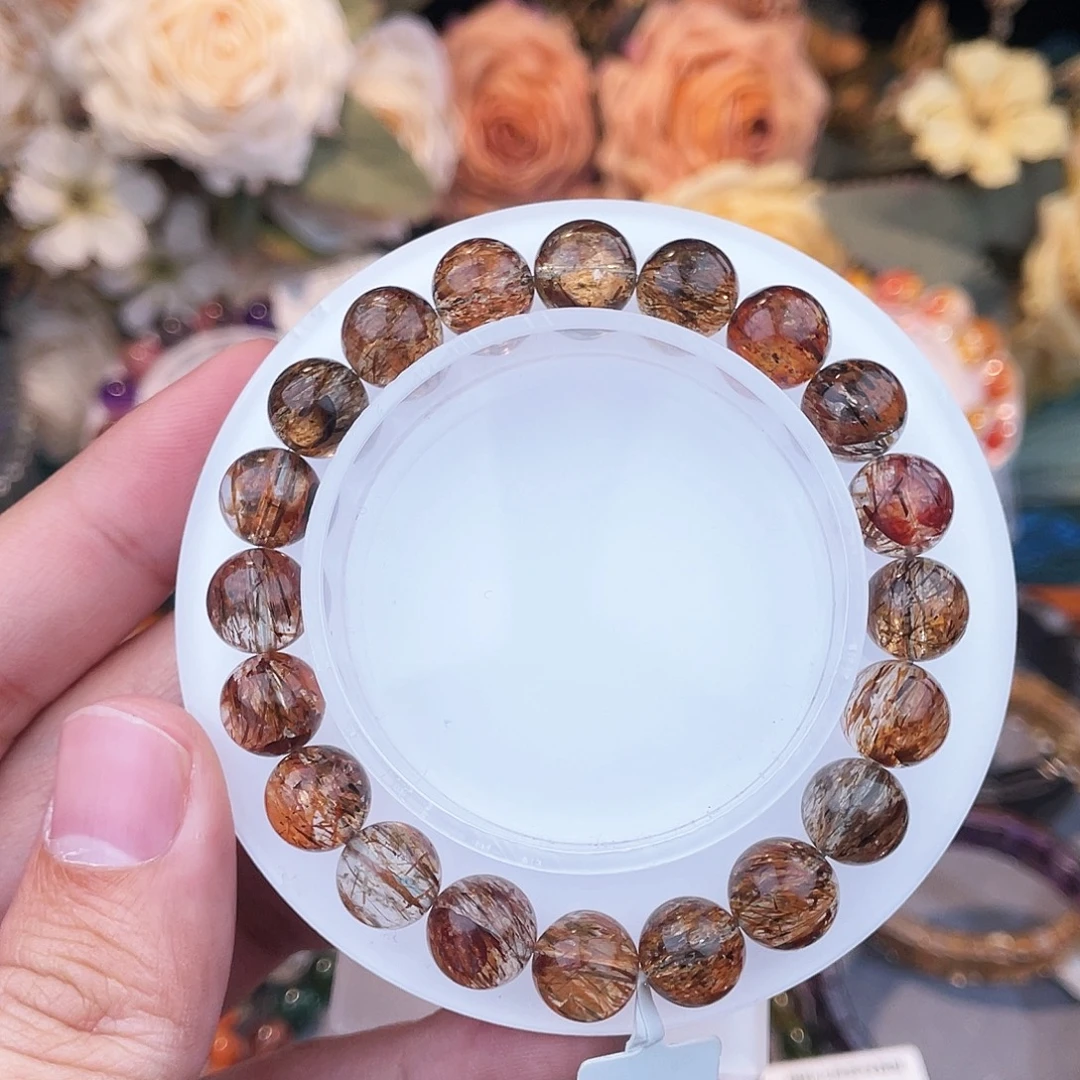 发晶未镶嵌手串黑金超9m