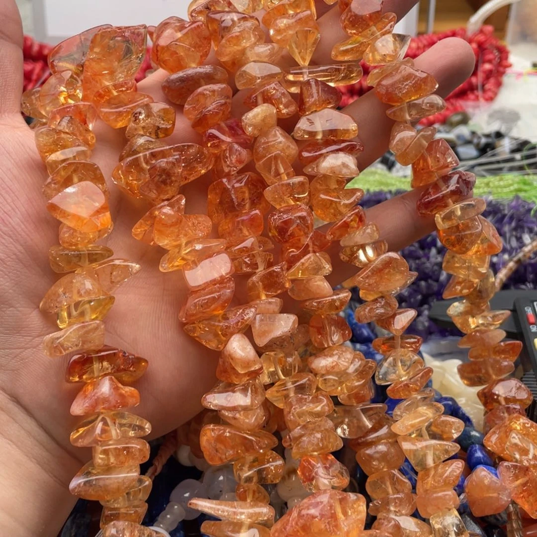 玛瑙/玉髓未镶嵌珠宝半成品一条装16～26mm原皮胶花黄水碎石