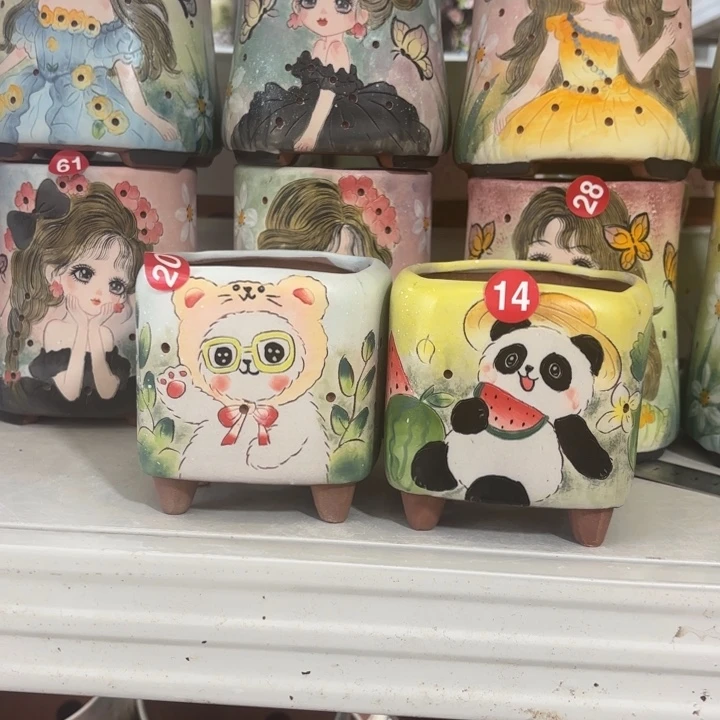 景德镇手绘花盆陶瓷9/10