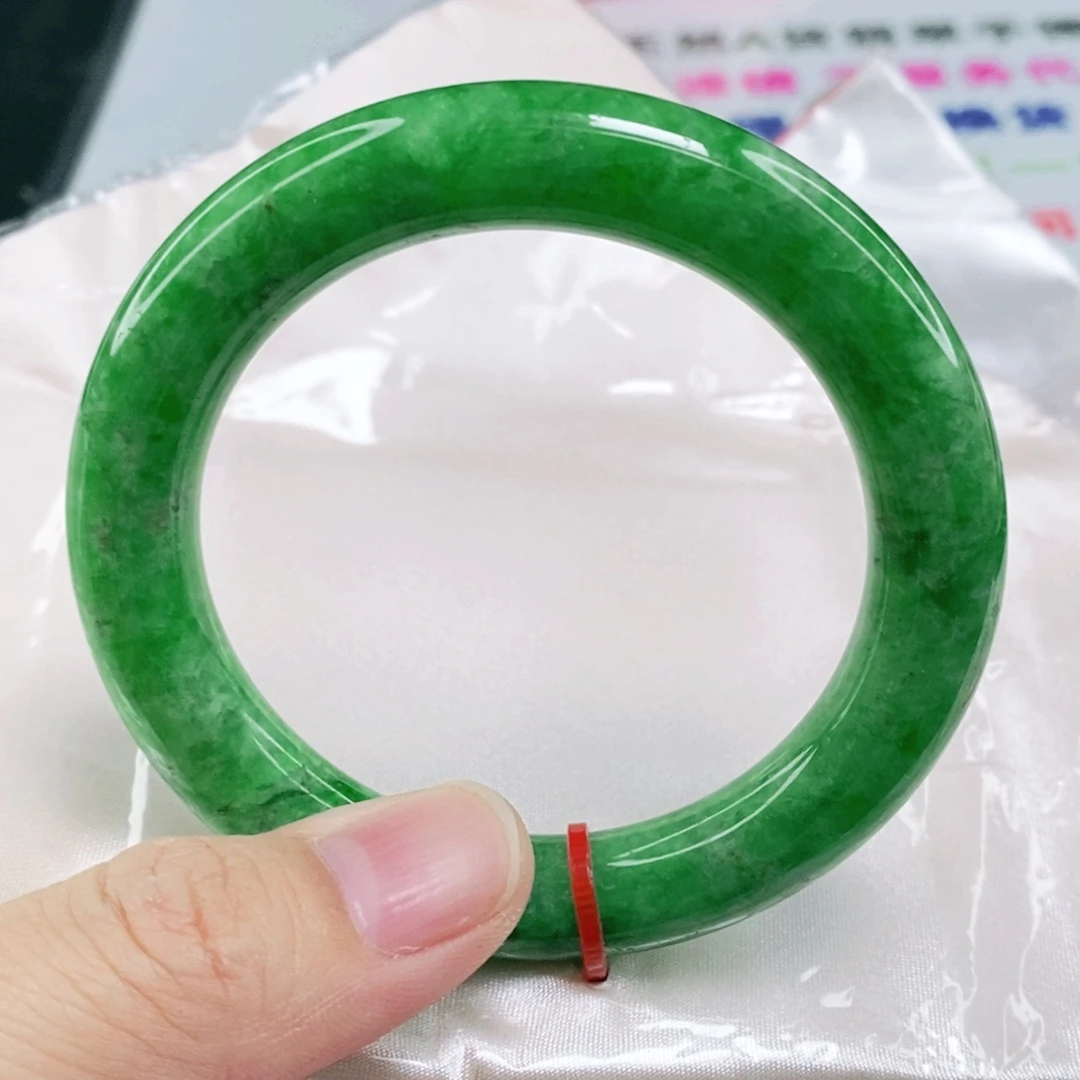 未镶嵌手镯翡翠54圈口圆条高货毕业