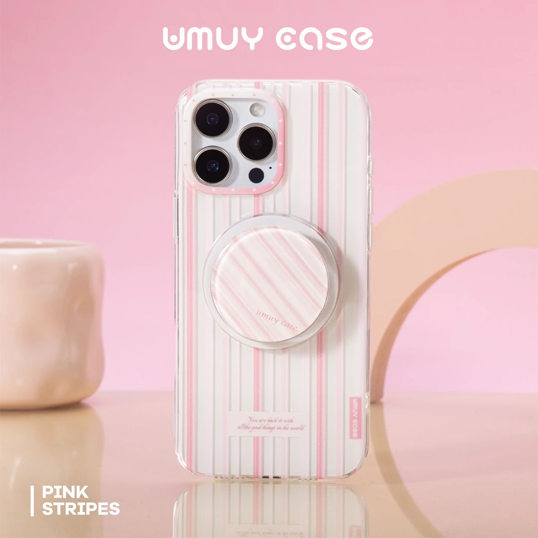 UMUYCASE 简约条纹系列磁吸壳适用于iPhone15/16女款