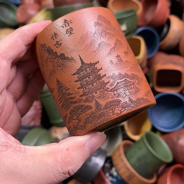 紫砂茶杯全手工紫砂主人杯