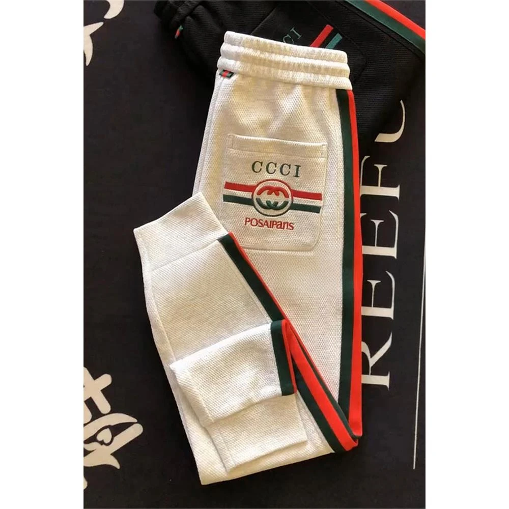 百搭休闲裤春秋冬季新款男士侧边条纹时尚运动裤潮流弹力小脚裤子