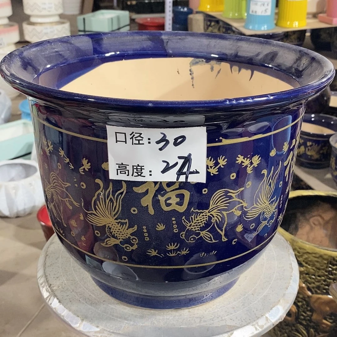 【闪购商品】陶瓷微瑕花盆-兰金30×24-1个
