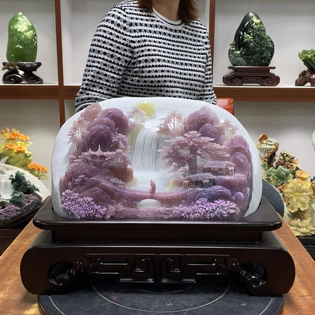 问***栖玉山水摆件 玄关摆件