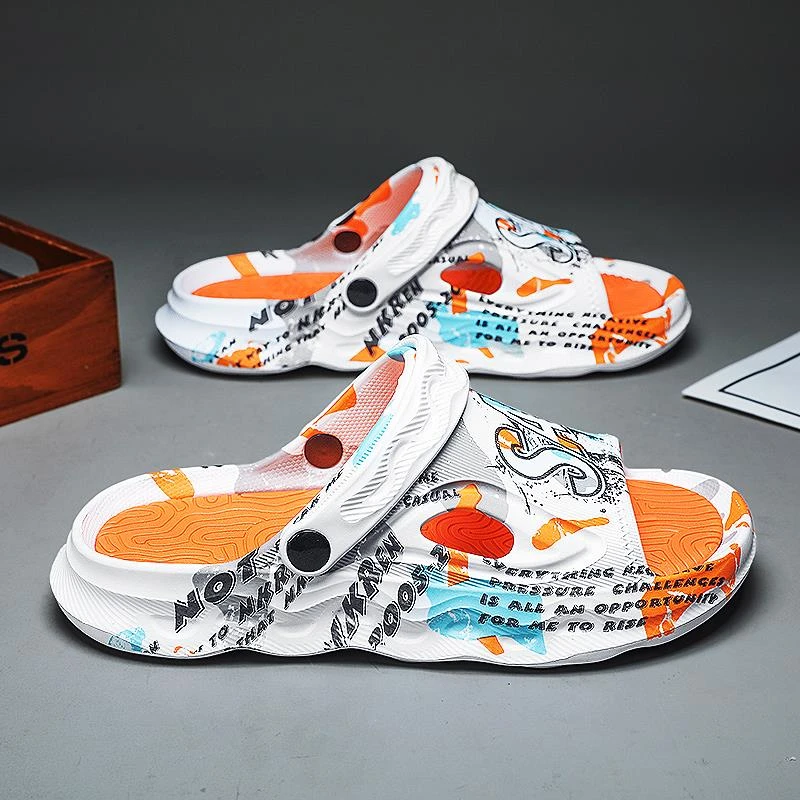 日本HKHY拖鞋男夏季外穿特大码防滑防臭运动两用开车上班踩屎感沙