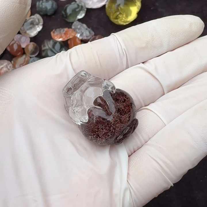 未镶嵌珠宝半成品紫晶红幽灵貔貅