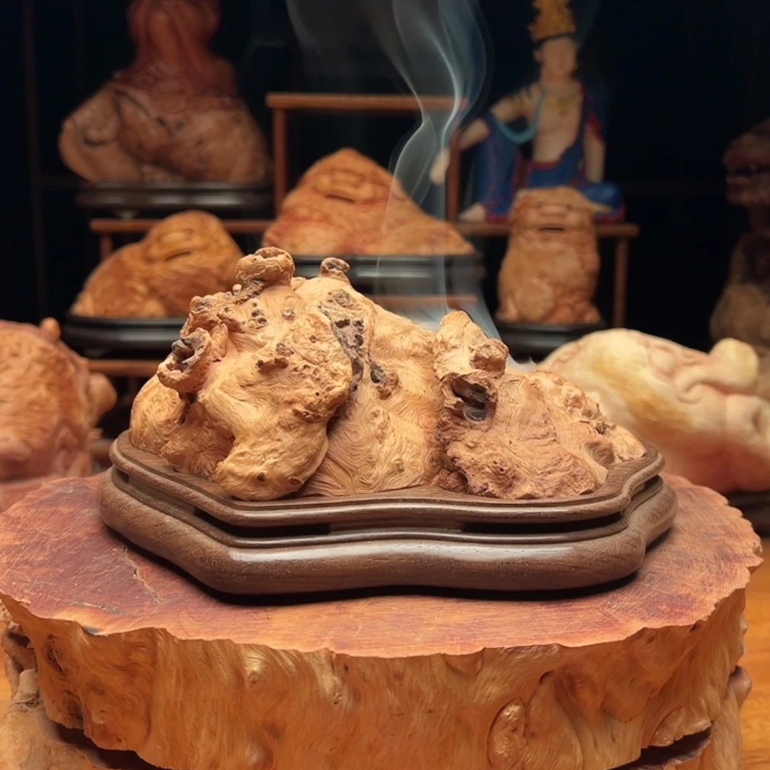 海***唤荔枝木荔枝木天然随型榴疤香炉摆件208