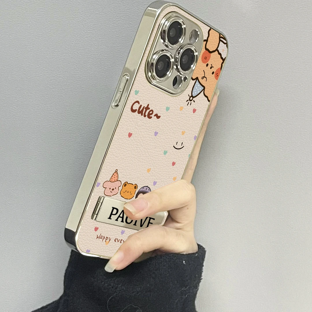 可爱小熊适用苹果16ProMax手机壳iPhone华为OPPO小米vivo贴皮套