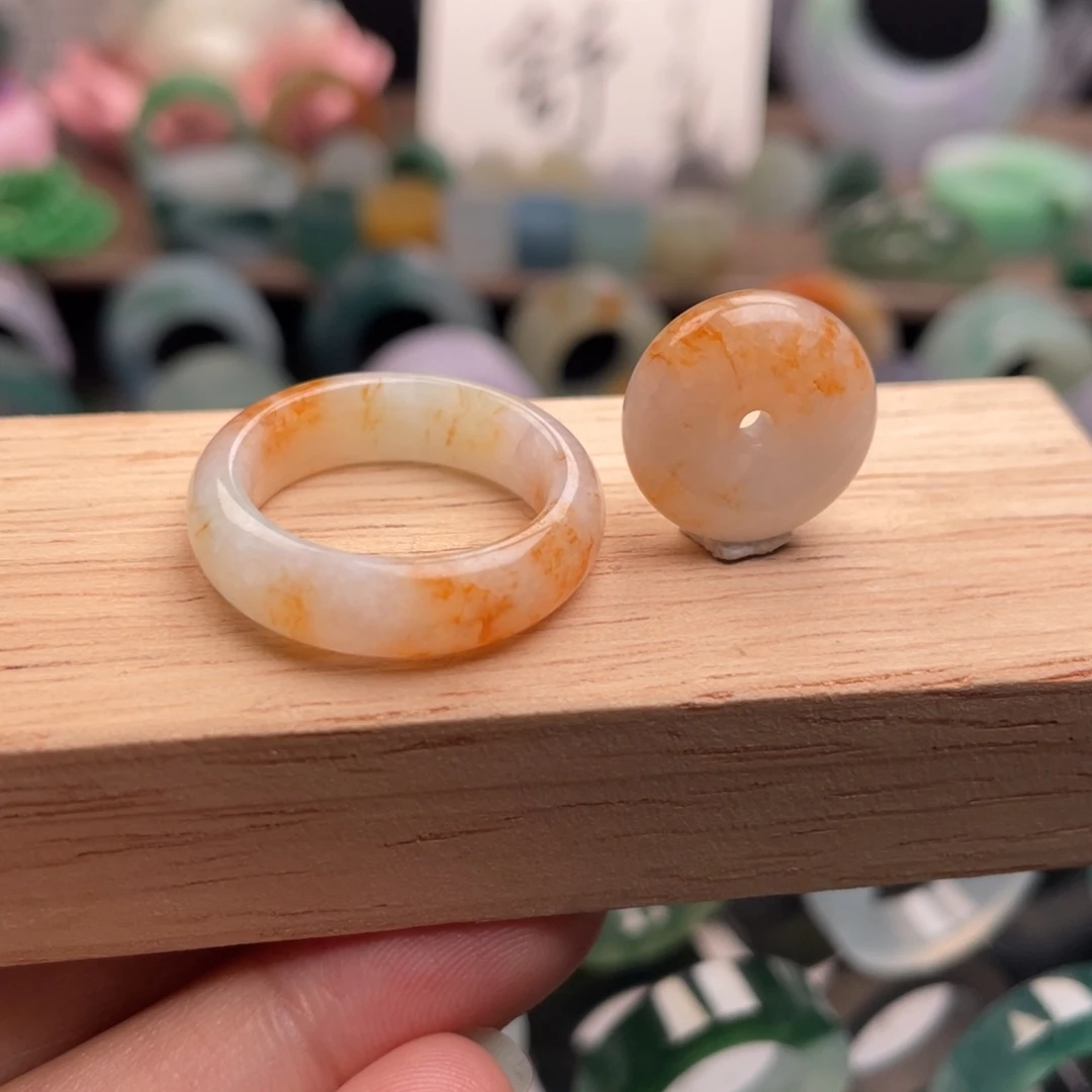 定制翡翠未镶嵌  火焰洒金