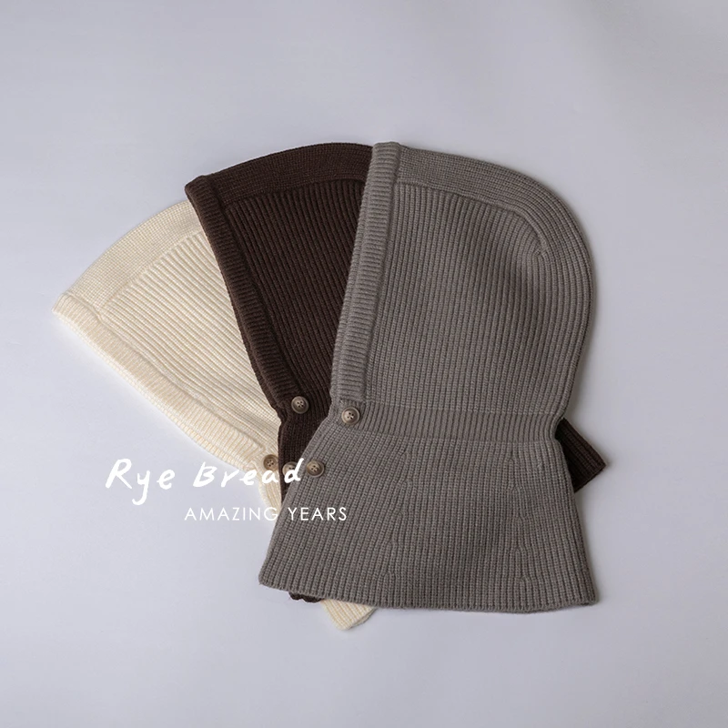 ryebread/黑面包童装 韩系柔软舒适男女小童毛线帽4秋