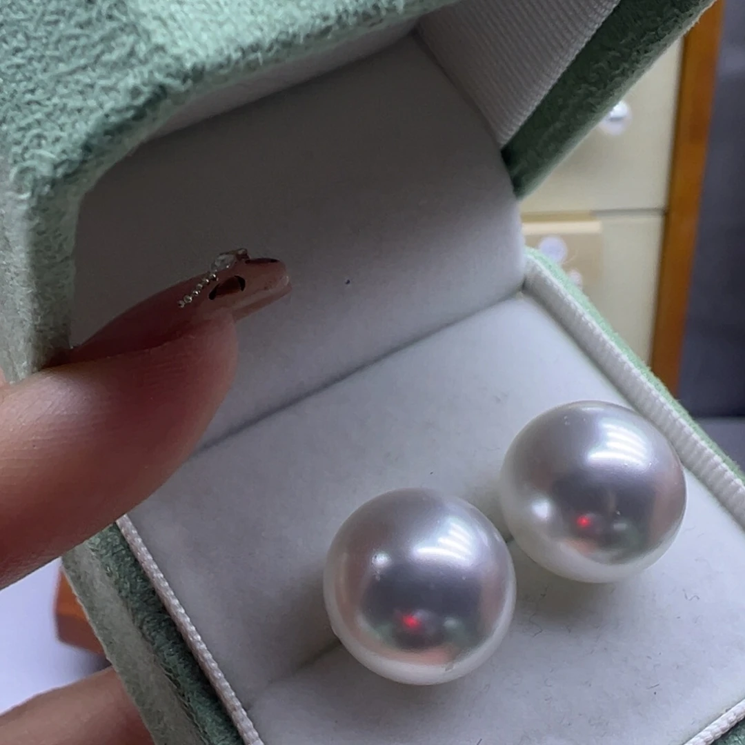 耳饰银S925镶嵌淡水珍珠