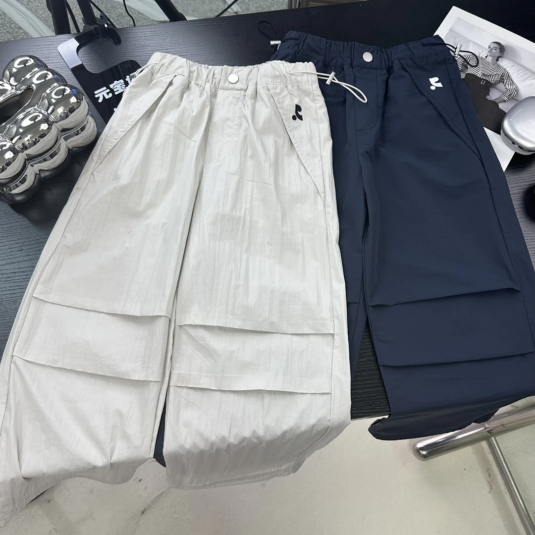 【薄款纯棉】2025新款男女童纯棉工装裤夏季薄款中大童韩版阔腿长裤