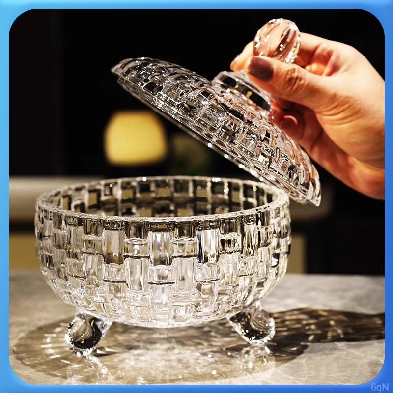 法式玻璃罐首饰收纳水晶消磁碗储物罐烟灰缸桌面摆件扩香石玻璃罐