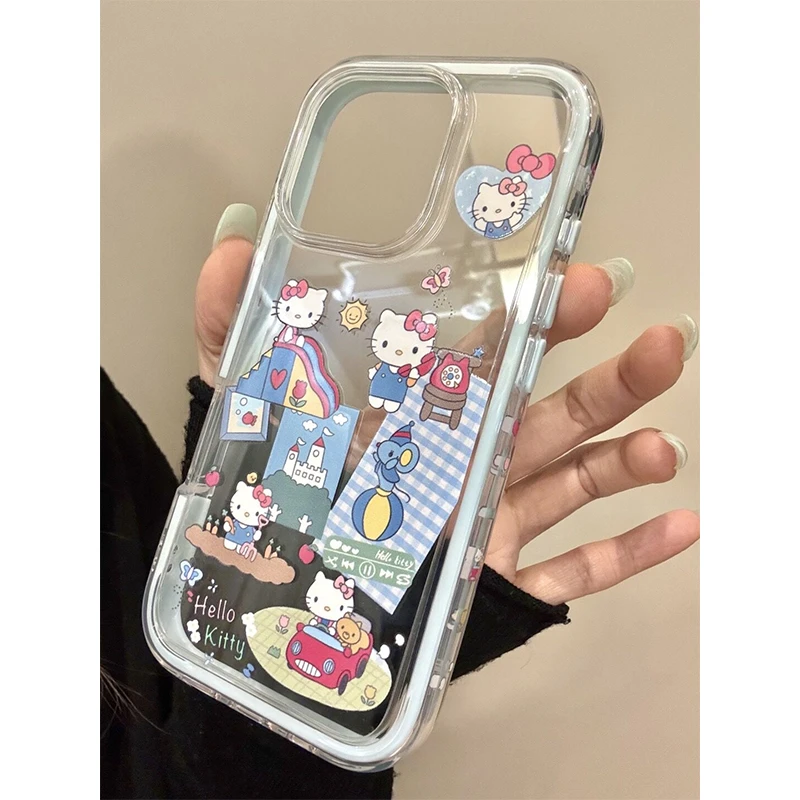 kt猫出游插画适用iPhone16promax手机壳苹果15新款14网红13/12/11