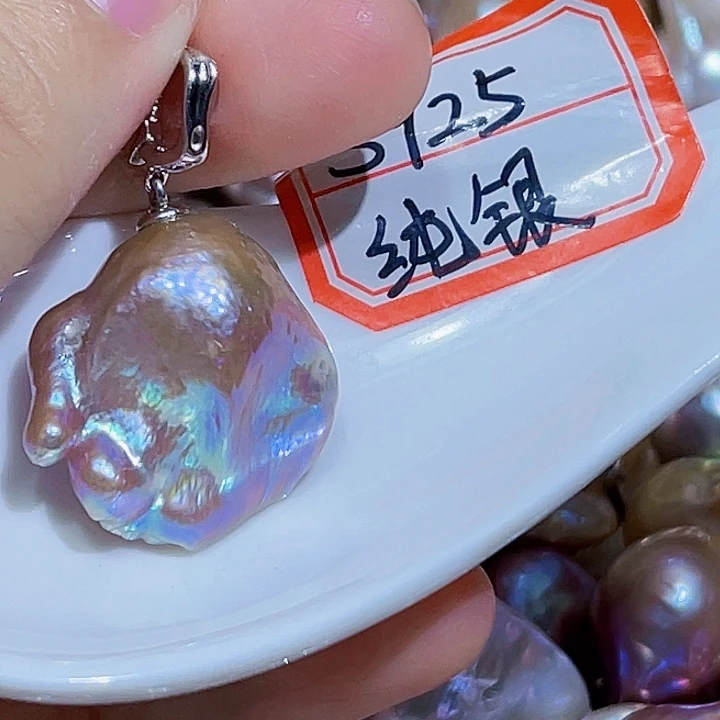 淡水珍珠银S925镶嵌颈饰