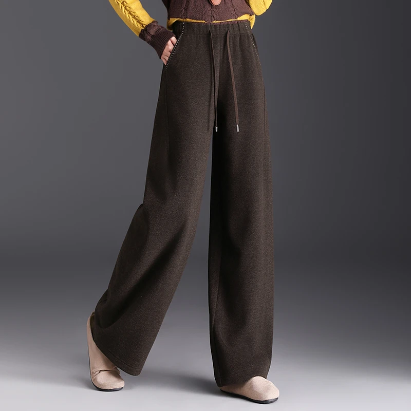 哥弟阿玛施正品新款高腰阔腿裤休闲裤高腰直筒裤秋冬时尚秋冬显瘦