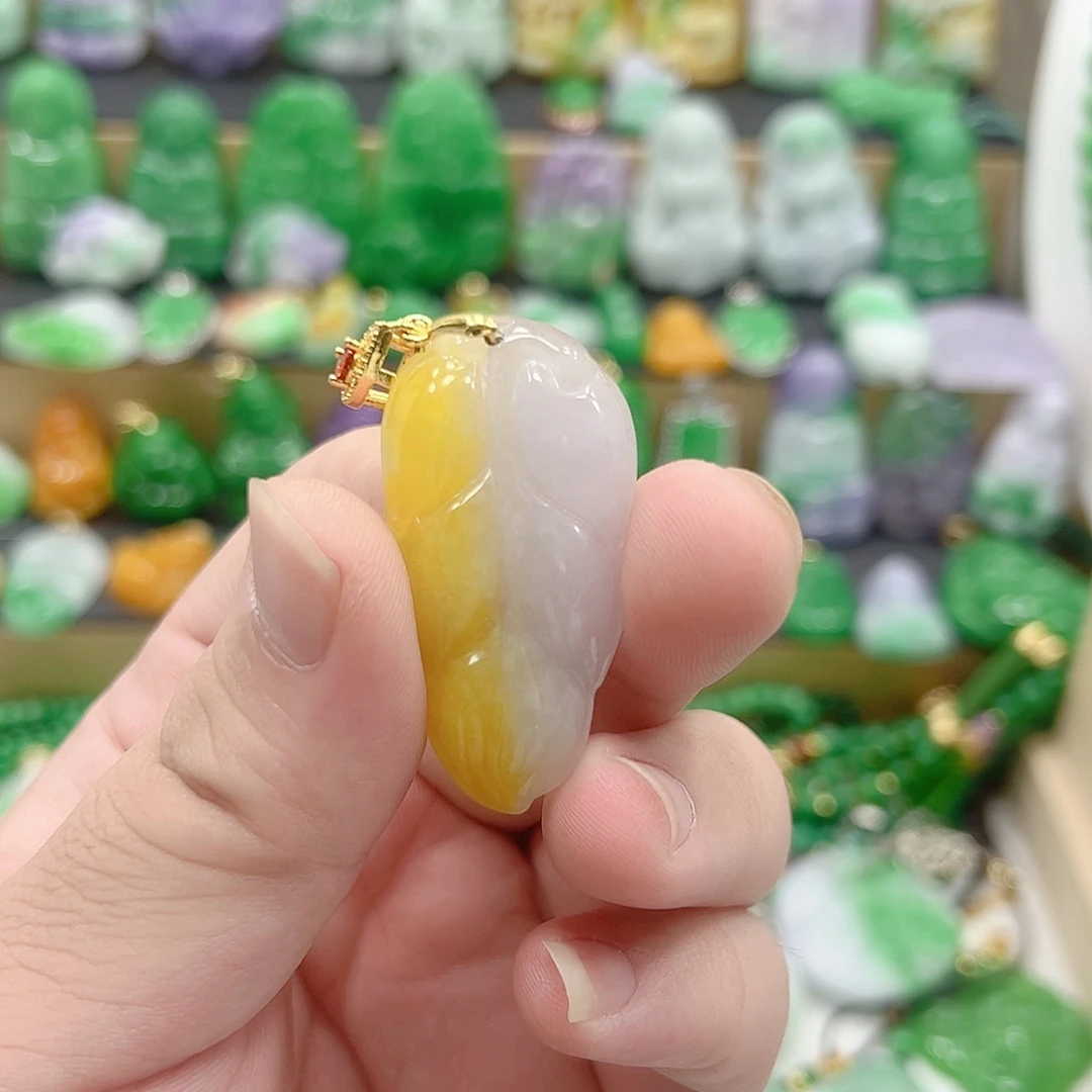 吊坠(赠链)银S925镶嵌翡翠
