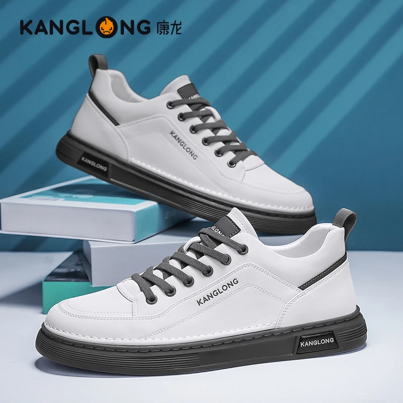 康龙男鞋春季新款男士男款韩版板鞋透气纯色休闲鞋百搭软底低帮鞋