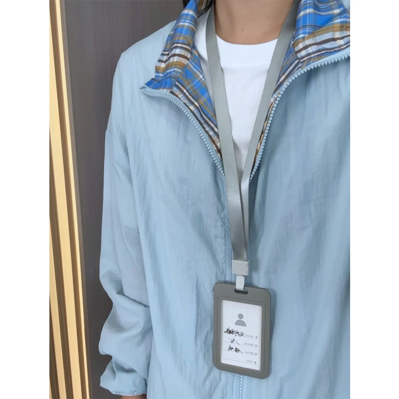 冰川蓝upf50+防晒衣男女夏季薄款格子拼接速干外套少年感防晒夹克
