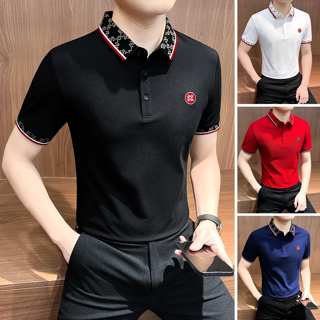 刺绣polo衫男款夏季爆款2025新款高级感上衣商务休闲男士短袖t恤