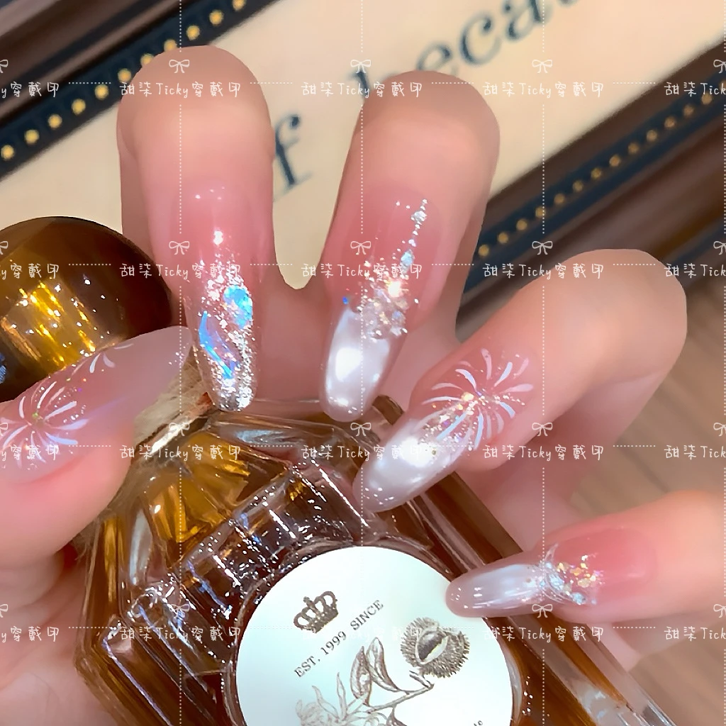 【烟火人间】纯手工穿戴美甲秋冬百搭烟花猫眼美甲10