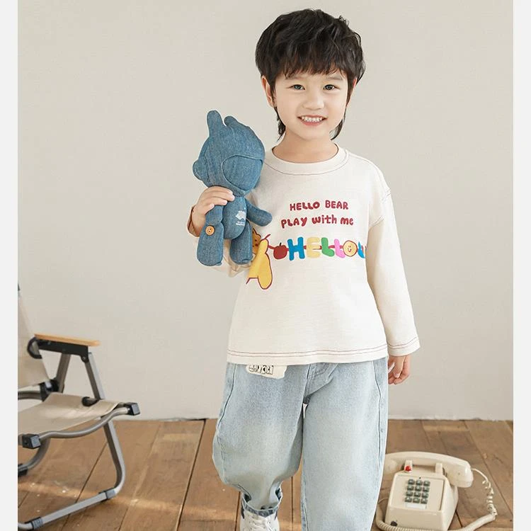 【25年春二波】原创男宝宝舒适设计熊崽崽造型宽松萌趣卫衣N5580