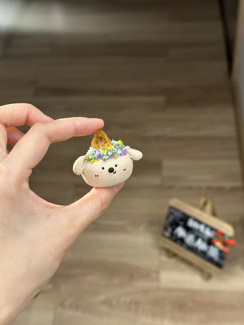 水晶小豆丁可爱黄水精牙小狗